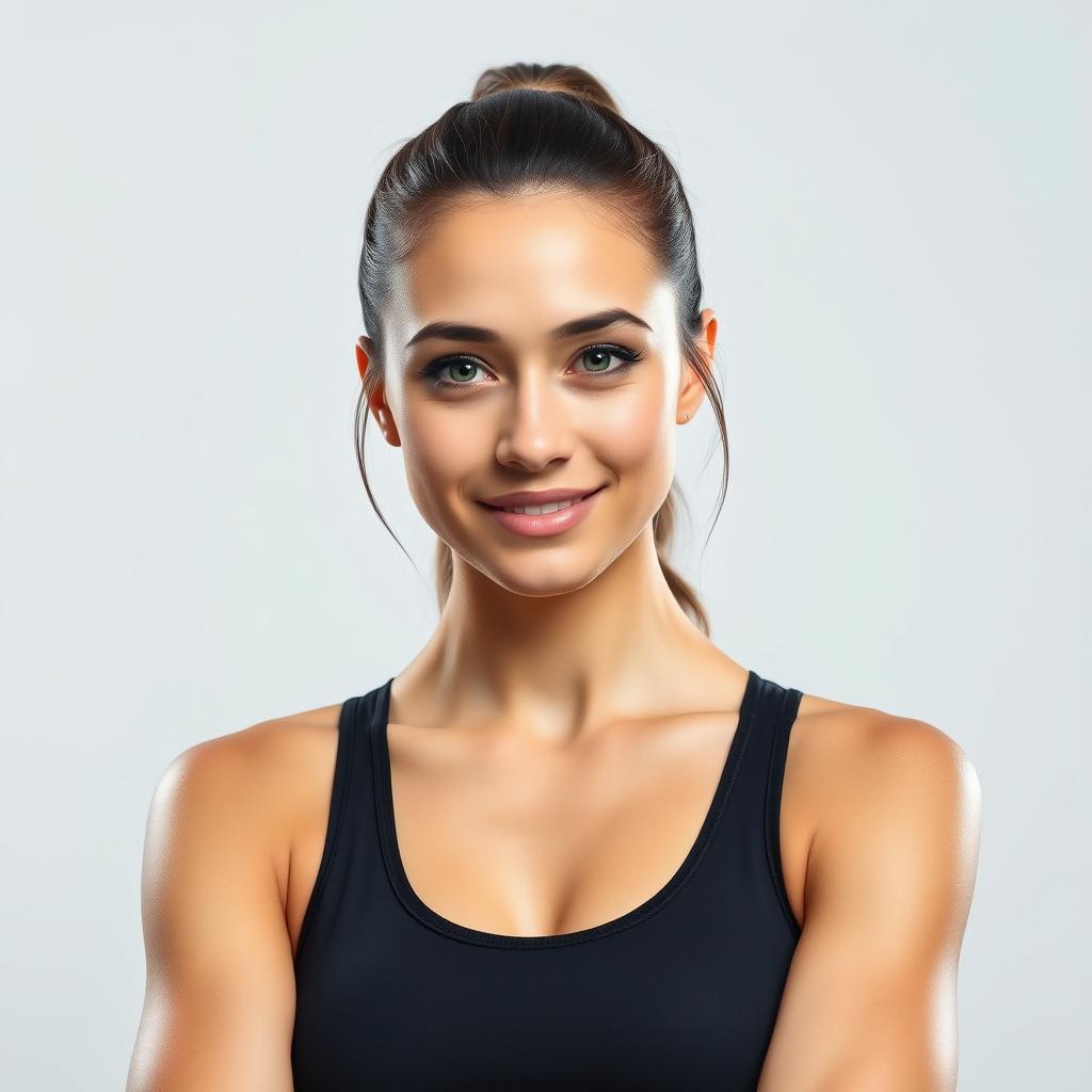 Female fitness enthusiast testimonial portrait Female fitness enthusiast testimonial portrait