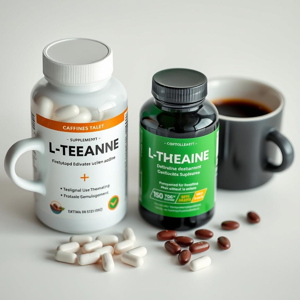L-Theanine and caffeine supplements with coffee